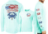 Men’s Performance Red White & Blue Crab Long Sleeve