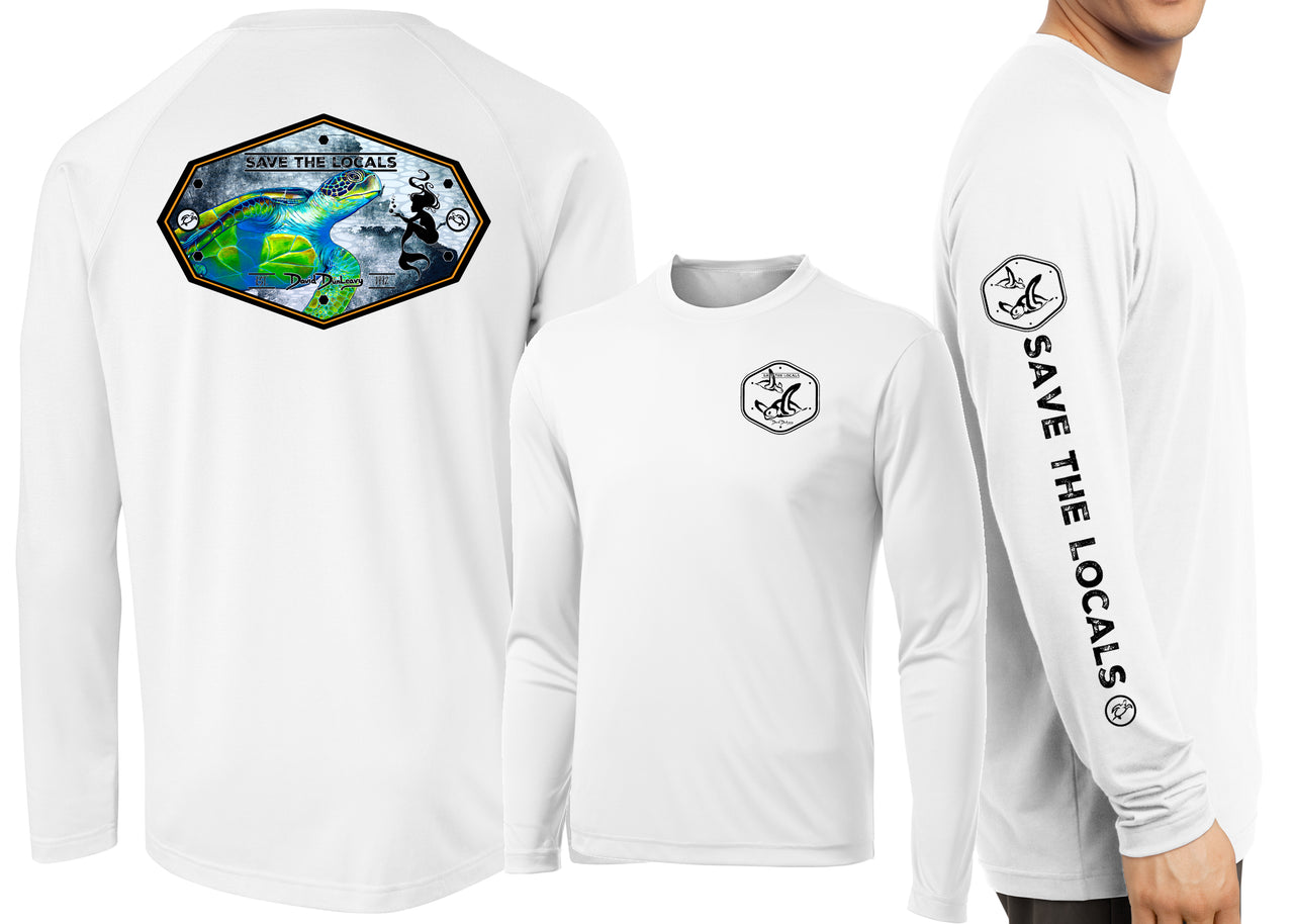 Men’s Performance Save The Locals Sea Turtle & Mermaid Long Sleeve