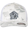 Blackfish Outfitters 6 Panel Trucker Flexfit Mulitcam Alpine White Hat