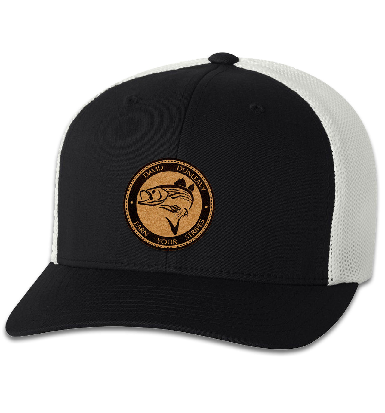 Striper Deco 6 Panel Trucker Flexfit Black White Hat