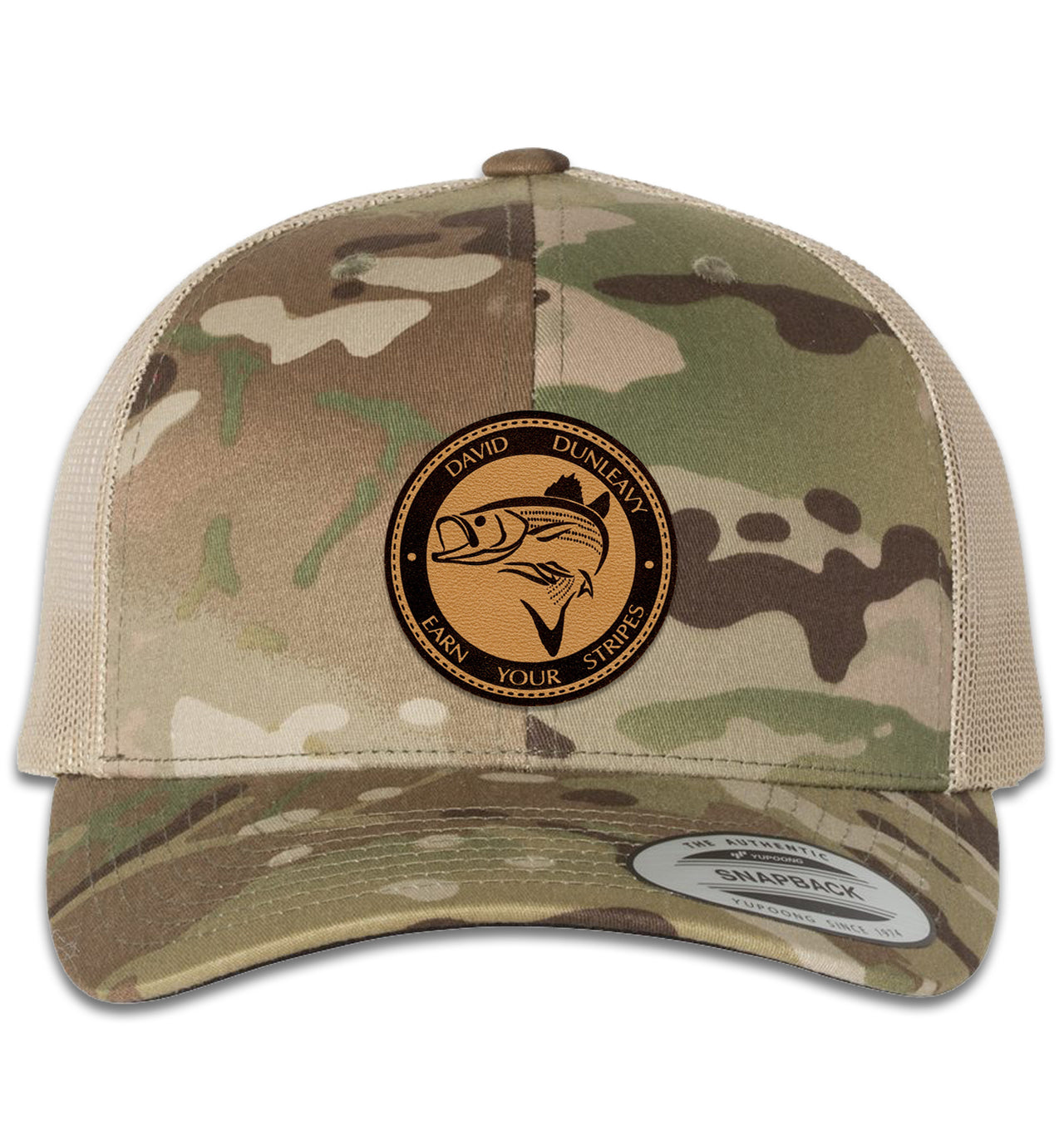 Striper Deco 6 Panel Trucker Snap Back Mulitcam Camo Green Khaki Hat