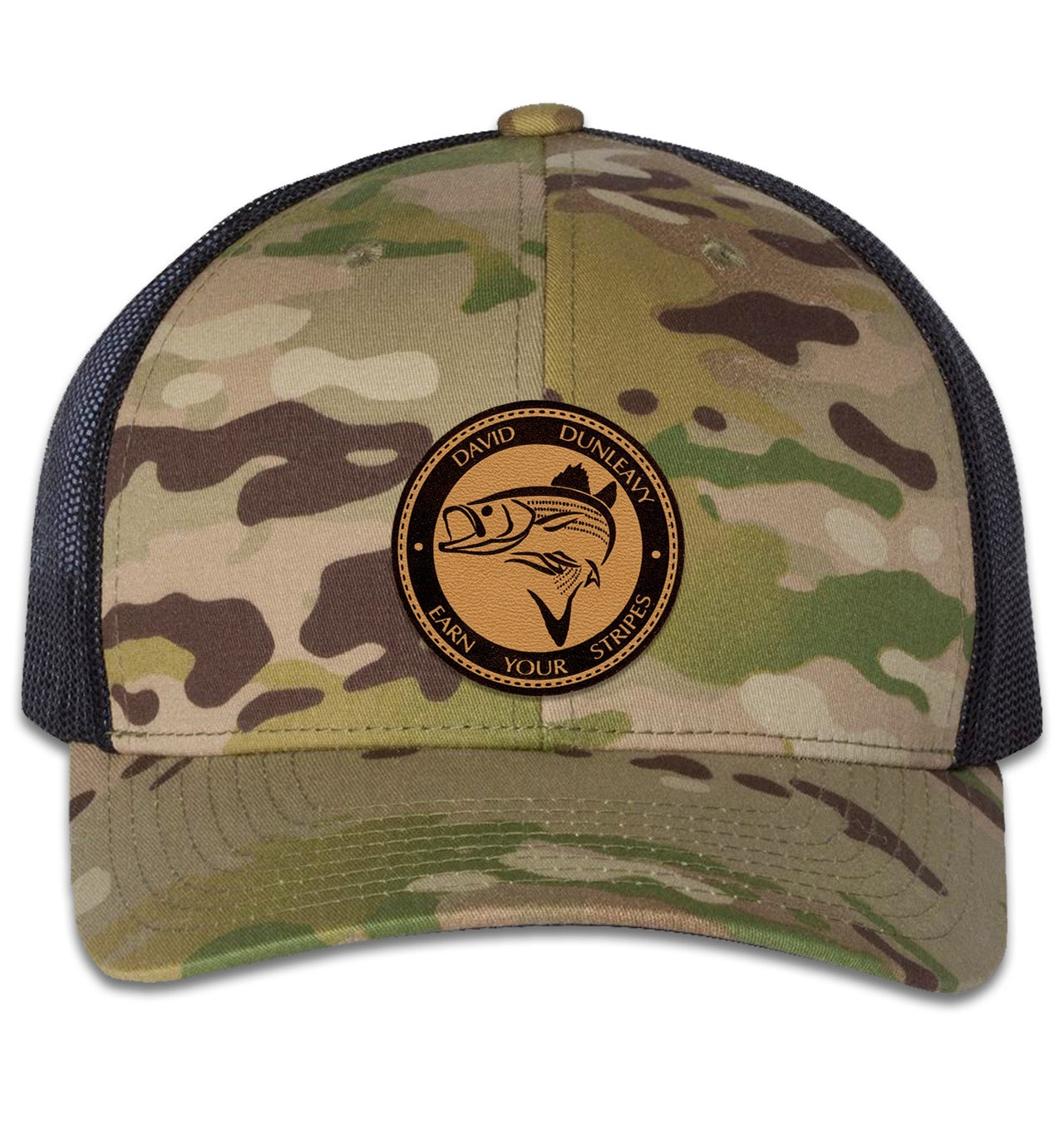 Striper Deco 6 Panel Trucker Snapback Multicam Green Black Hat