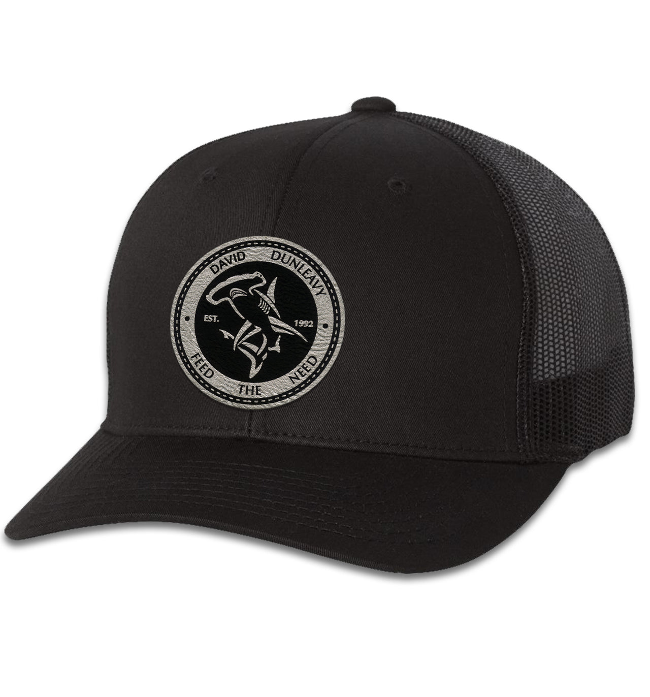 Hammerhead Shark 6 Panel Trucker Snapback Hat Black Black