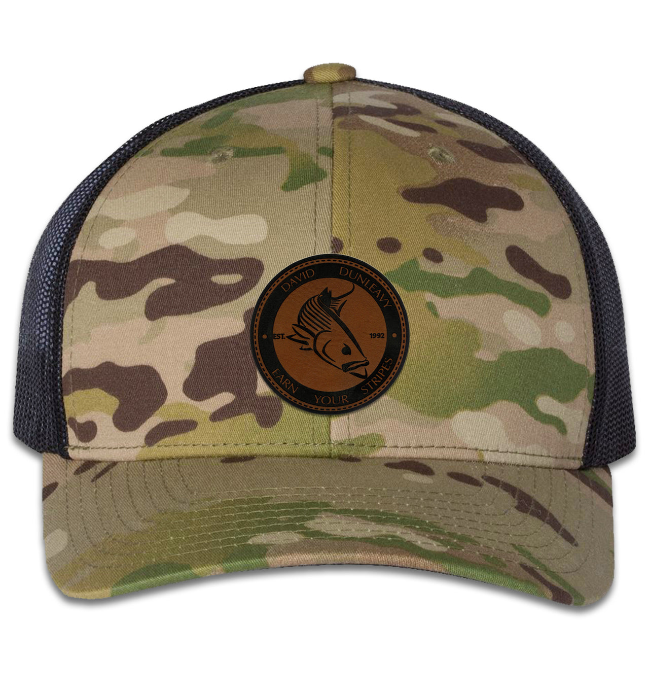 Mad Striper Deco 6 Panel Trucker Snap Back Multicam Green Black Hat