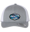 Bluefin Tuna 6 Panel Trucker Snap Back Hat Heather Grey/White
