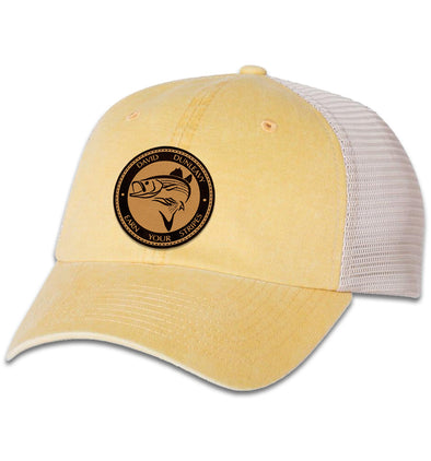 Striper Deco 6 Panel Trucker Snap Back Pigment Dyed Yellow Stone Hat