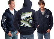 Men's Striped Bass Zip Hoodie - Dunleavyapparel