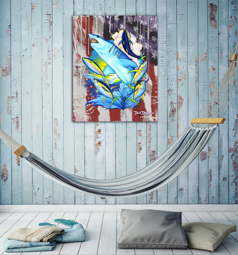 Mako Shark American Flag - Dunleavyapparel